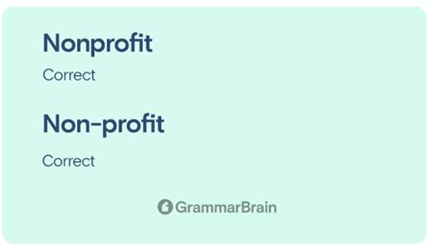 non profit or nonprofit grammar.
